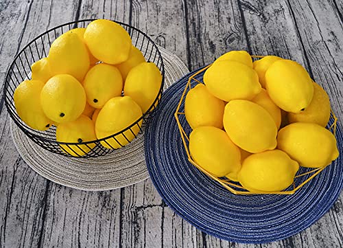 10pcs Lifelike Artificial Lemons - Realistic Yellow Fake Fruit for Home Kitchen Decoration