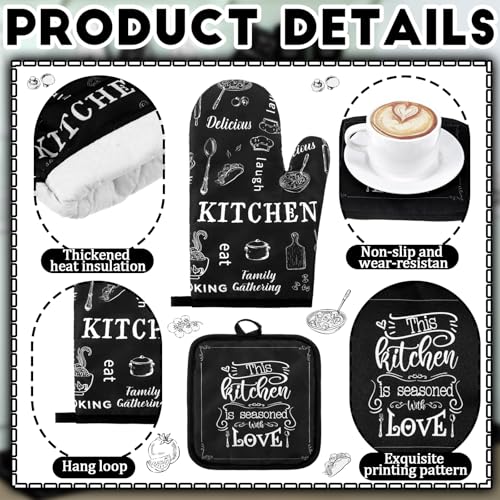 10-Piece Farmhouse Kitchen Decor Set: Towels, Rugs, Oven Mitts & Pot Holders