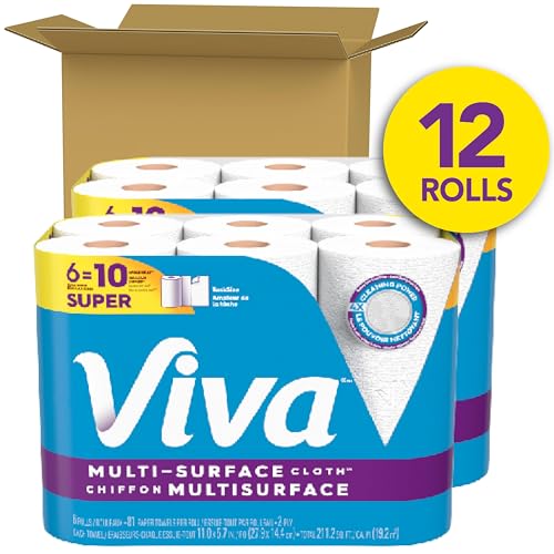 Multi-Surface Cloth Paper Towels - 12 Super Rolls (81 Sheets Per Roll)