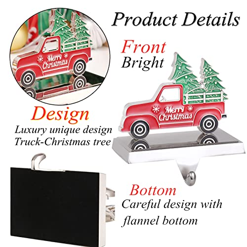 WAYTOSUC N-Truck 2 Pack Christmas Truck Stocking Hangers - Mantel/Window/Table Hooks