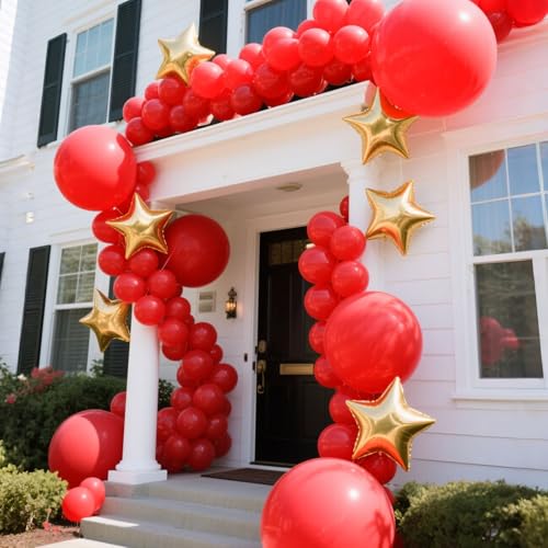K.E.J. 5 Inch Red Balloons Bulk Pack for Balloon Arch Garlands Party Decorations