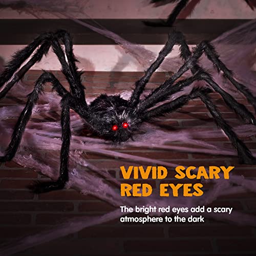Giant Halloween Black Hairy Spiders (2 Pack) - 5 Ft Outdoor Props