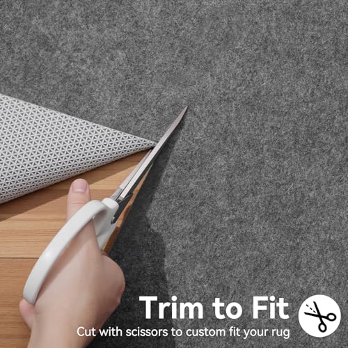 Non-Slip Area Rug Pad 8x10 Ft - Thick Felt Cushion for Hardwood Floors