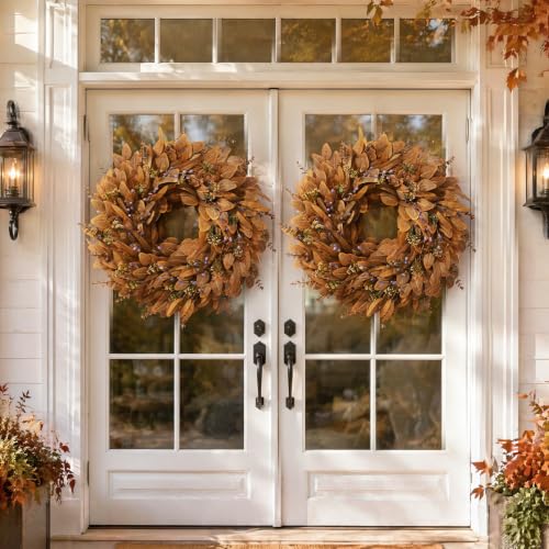 26-Inch Artificial Fall Eucalyptus Wreath for Front Door Autumn Decor