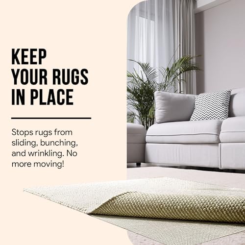 Non-Slip Area Rug Pad 4x6 Feet - Anti-Slip Grip for Hardwood Floors