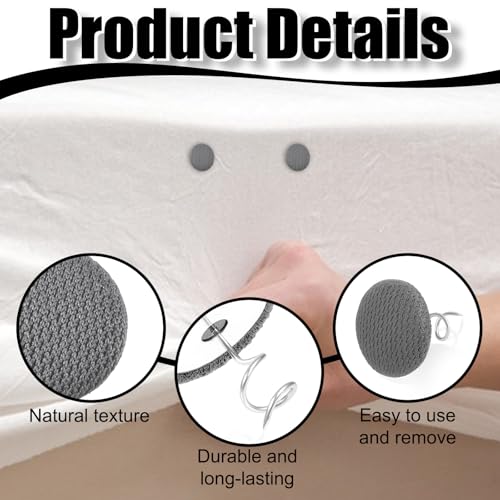 15 Grey Bed Skirt Twist Pins - Durable Fabric Fasteners for Upholstery