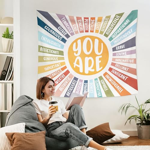 Boho Sunshine Inspirational Wall Tapestry - 50x60 Inch Nursery Decor