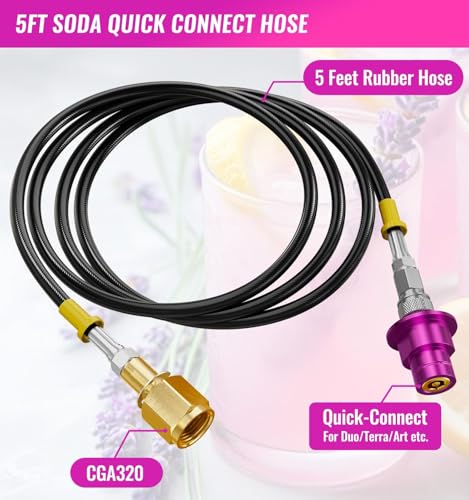 CO2 Soda Maker Adapter Hose 60-Inch with CGA320 Connector
