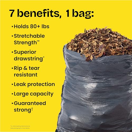 30-Gallon Heavy Duty Drawstring Trash Bags - Rip Resistant, Scented (50 Count)