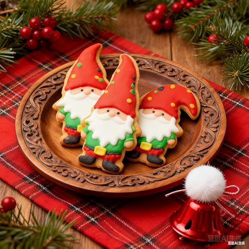 Gnome Cookie Cutter Set - Holiday Baking Fondant and Biscuit Cutters, Food Grade Steel, 3 Sizes