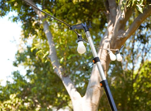 12ft Telescopic Extension Pole with Utility Hook for Hanging Lights