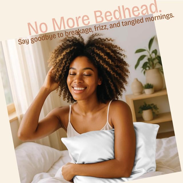 BLISSFORD Satin Pillowcase Set of 2 - Standard Size with Hidden Zipper