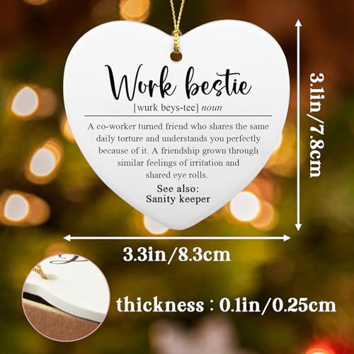 Work Besties Christmas Ornament - Coworker Appreciation Gift, Going Away Gift, Holiday Decor