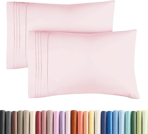King Standard Pillow Cases by King - Ultra-Soft Hotel Quality | Fade-Free & Wrinkle Resistant - Lavender Pink