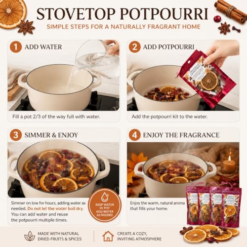 Naucoos 18 Pack Christmas Simmering Potpourri Kit in Red - Home Fragrance