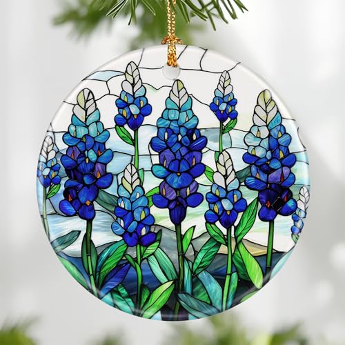 DUJITODOH Texas Bluebonnet Wildflowers Christmas Ornament - Festive Holiday Decor