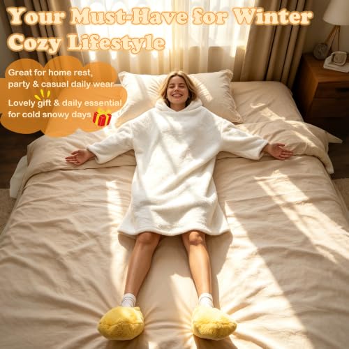 Oversized Goose Blanket Hoodie - Wearable Duck Pajama Onesie for Adults