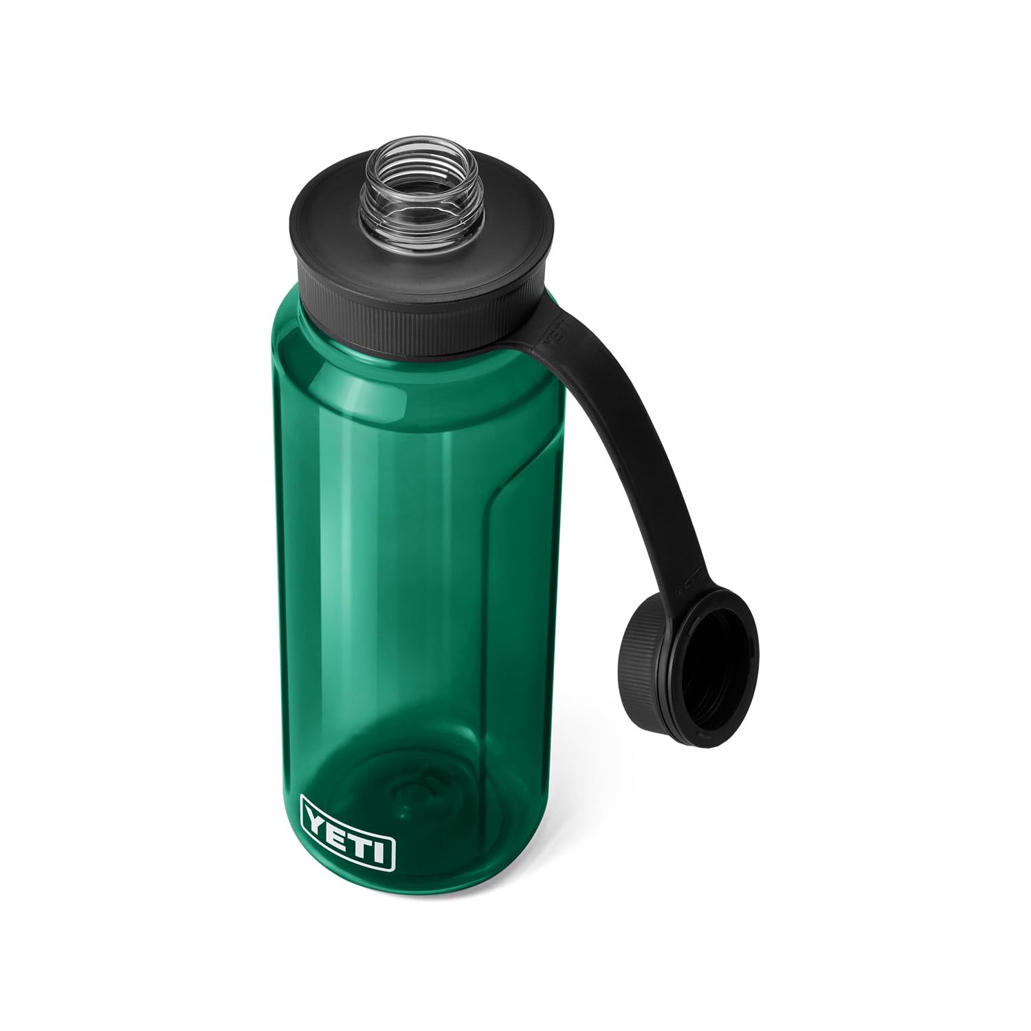 YETI Yonder 1L/34 oz Water Bottle with Leakproof Yonder Tether Cap, Black Forest Green