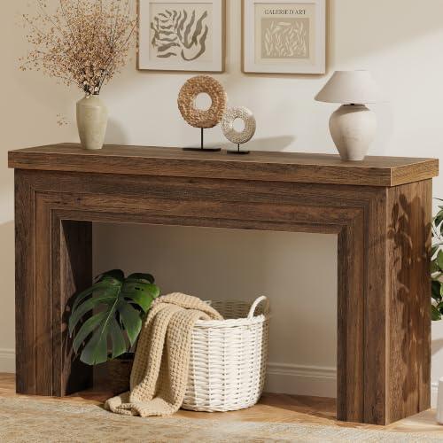 54-Inch Rectangular Console Table, Rustic Farmhouse Entryway Sofa Table