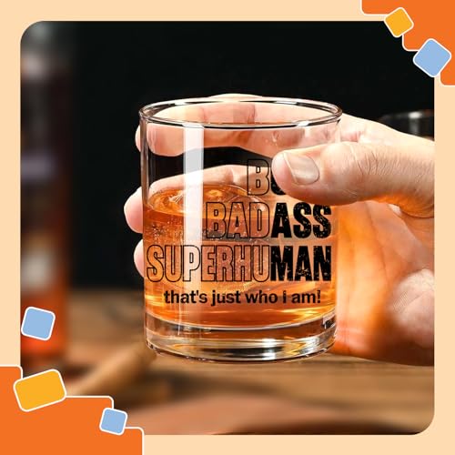 Personalized Whiskey Glass for Men - Birthday Gift for Dad, Husband & Grandpa