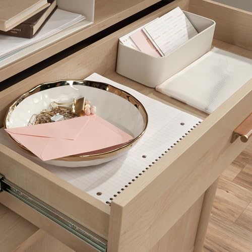 2-Shelf Library Hutch with Drawer in Natural Maple Finish