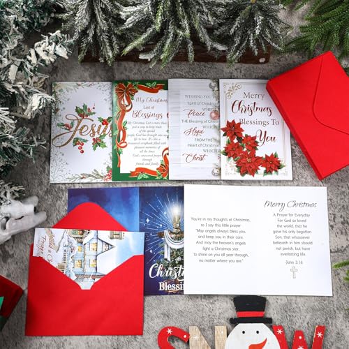 Motiskyy Religious Christmas Cards with Envelopes - Catholic Prayer Gift Set