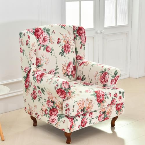 Stretch Wing Chair Slipcovers - 2-Piece Elastic Armchair Covers