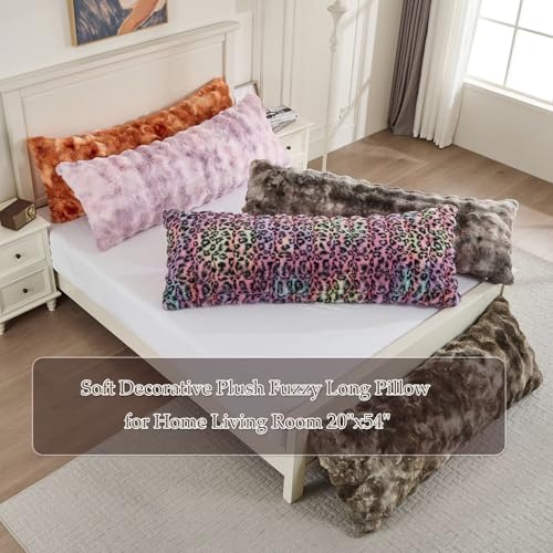 Shaggy Faux Fur Body Pillow 20"x54" - Soft, Fluffy and Cozy