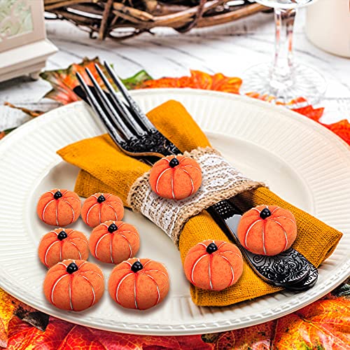 36 Pcs Mini Wool Felt Pumpkins, Handmade Fall Autumn Decor for DIY Crafts