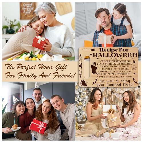 Qiwog Recipe For Halloween Funny Bamboo Cutting Board – 7.8 x 11.8 in Home Kitchen Decor Gift