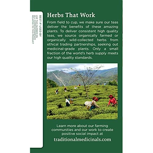 Traditional Medicinals Organic Hawthorn & Hibiscus Herbal Tea, Promotes Heart Health, (Pack of 3) 48 Tea Bags Total