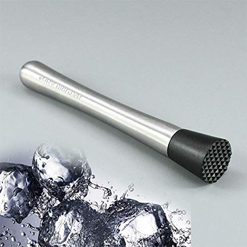 Natureland 8 Inch Stainless Steel Cocktail Muddler and Spoon Bar Set