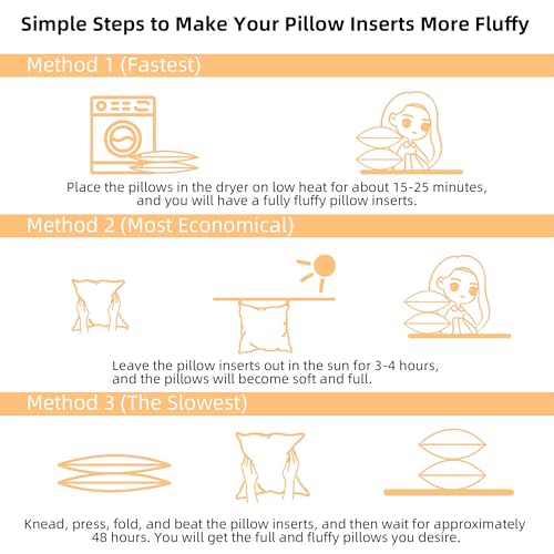 16x16 Outdoor Pillow Inserts - Waterproof Square Throw Pillows, Set of 2