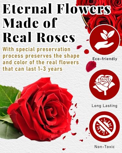 7 Preserved Rose Gift Box - Eternal Flowers That Last Up to 3 Years