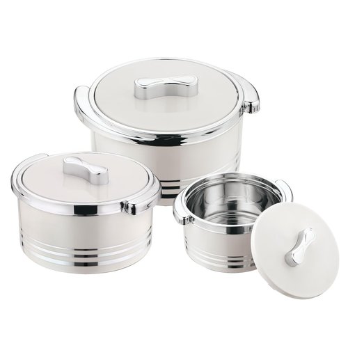Pinnacle Insulated Casserole Dish with Lid 3 pc Set 3.7/2.6/1.5 qt. Hot Pot Food Warmer/Cooler –Thermal Soup/Salad Serving Bowl- Stainless Steel Hot Food Container–Best Gift Set for Moms –Holidays