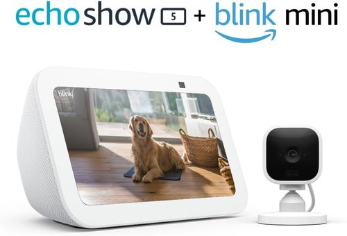 Echo Show 5 (3rd Gen) - Smart Display with Adjustable Stand & USB-C Charging | Glacier White