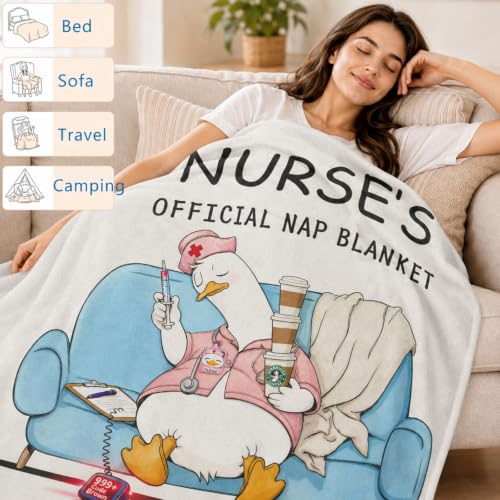 Nurse Official Nap Blanket — Beige 50x60 in | Cozy Nurse Appreciation Gift