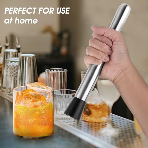 Stainless Steel Cocktail Muddler Set - 20 Pcs Bar Tool Kit for Drinks & Mojitos