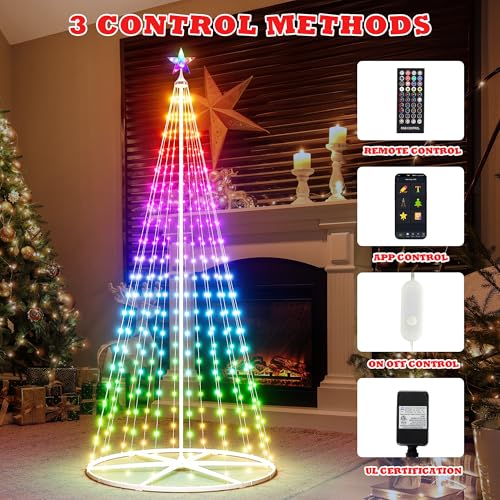 Yakmax 7.5FT Multicolor Smart LED Cone Christmas Tree with Music & App Control