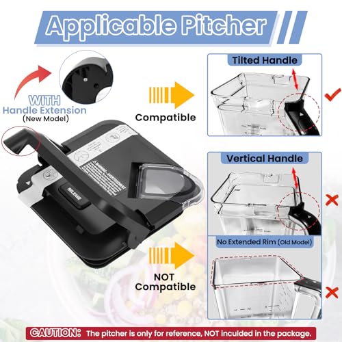 Replacement Square Locking Lid for 72oz XL Blender Pitchers with Extended Rim