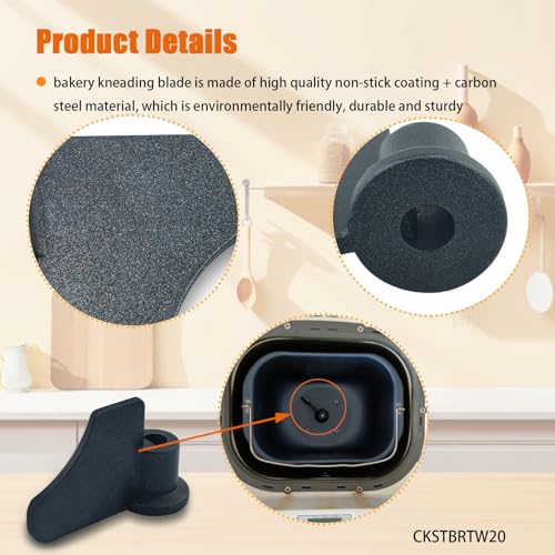 Bread Machine Kneading Paddle for CKSTBRTW20 Carbon Steel Non-Stick