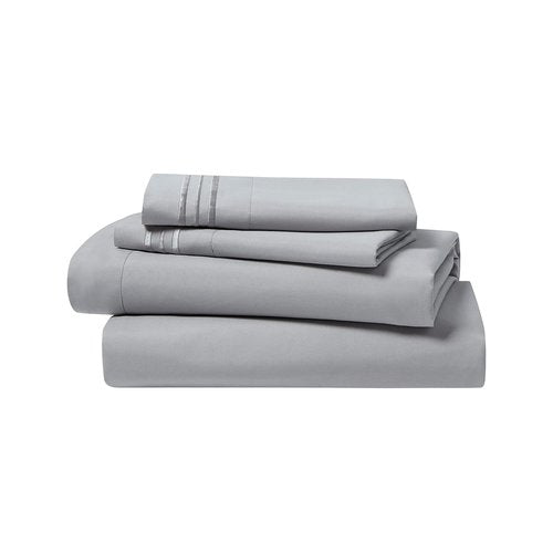 Clara Clark Bed Sheets, Premier 1800 Series 4 Piece Bed Sheet Set, Deep Pocket, Wrinkle, Fade, Stain Resistant, Luxury Soft Bedding Sheets & Pillowcases, Twin, Silver Gray