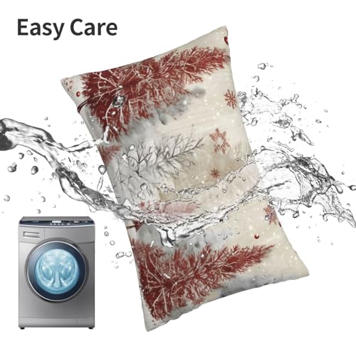 Snowflake Winter Forest 14x20 Pillow Cover - HSYOYO Decorative Rectangular Throw Pillow Case