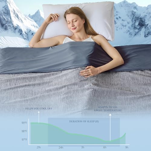Cooling Blanket for Hot Sleepers - Queen Size 90x90 Lightweight Dark Gray