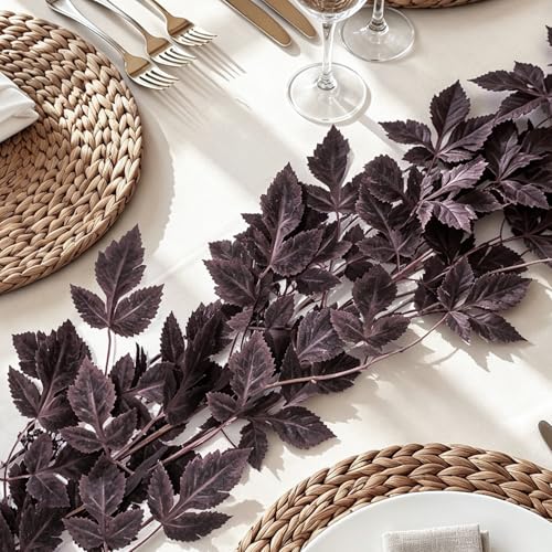 6ft Autumn Maple Leaf & Seeded Garland - Fall Harvest Mantel Decor
