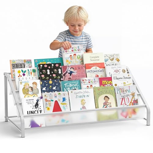 4-Tier Kids Bookshelf & Organizer, Montessori Front-Facing Display Stand