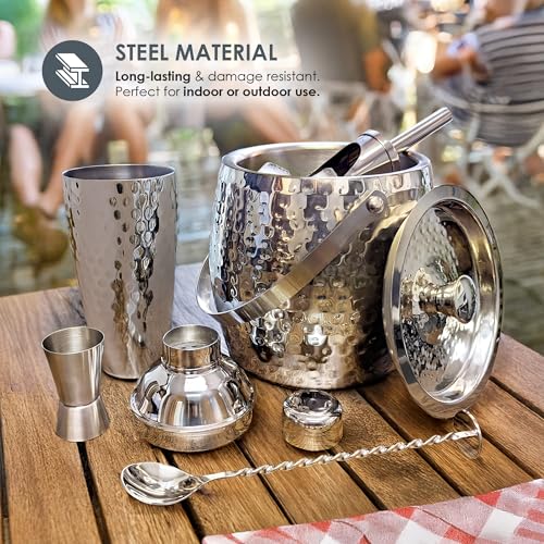 BREKX 5-Piece Insulated Cocktail Bar Set - Ice Bucket, Shaker, Accessories