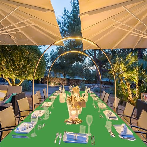 Ammbeetty 8 Packs Green Gold Plastic Table Cloth 54 x 108 Inch for Parties
