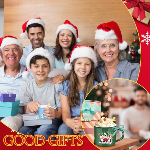 Baderke 6-Piece 11 oz Christmas Mugs with Spoons – Cute Gift Set
