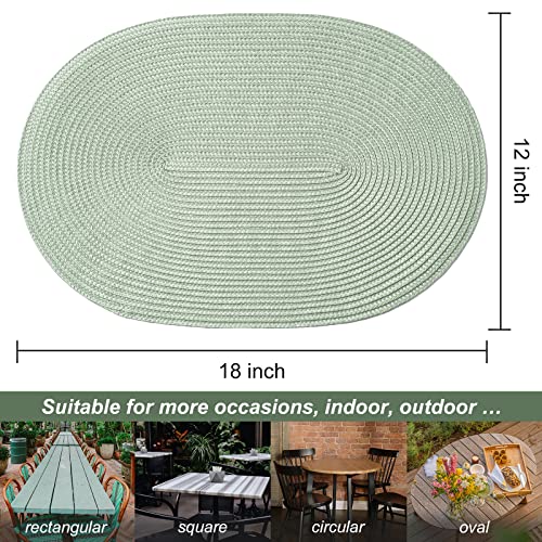 Woven Heat-Resistant Placemats Set of 6, 18x12 Inch Washable Table Mats